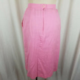 Vintage Elysee Gathered Hippie Boho Midi Skirt Bubblegum Pink Womens 10 80s USA