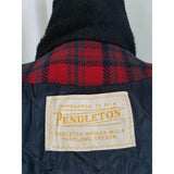 Vintage Pendleton '49ers Quilted Insulated Wool Plaid Mouton Fur Coat Womens S M