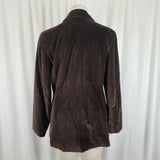 Vintage INC Petite Chocolate Brown Velvet Jacket Blazer Womens 12P Button Up USA