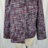 The Tog Shop Petites Woven Mottled Tweed Crosshatch Jacket Blazer Womens 18P