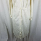 Vintage Charles Alan Pleated Shirt Coat Dress Womens S M Button Down Front Ivory