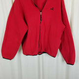Vintage EMS Full Zip Up Fleece Jacket Mens L Eastern Mountain Sports Red Black
