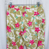 Oilily Hawaiian Hibiscus Floral Cropped Capris Culottes Pants Womens 6 Colorful
