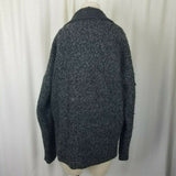 Forever 21 Black White Boucle Wool Shawl Collar Asymmetrical Jacket Womens L