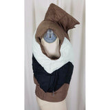 Monika Tilley Profile Down Vest Mens S Chevron Stripe Zip Up Puffer Colorblock
