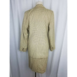 Vintage Linda Allard Ellen Tracy Silk Wool Checked Blazer Skirt Suit Womens 8