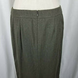 Talbots Stretch 100% Wool Faux Wrap Front Slit Maxi Skirt Vintage Womens 12 USA