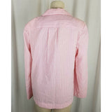 Vintage Bobbie Brooks Candy Striped Seersucker Boyfriend Blazer Jacket Womens 14