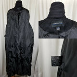 London Fog Black Winter Wool Blend Long Maxi Peacoat Womens 14 Oversized Baggy