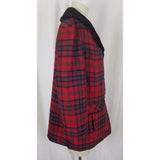 Vintage Pendleton '49ers Quilted Insulated Wool Plaid Mouton Fur Coat Womens S M