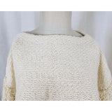 LRL Ralph Lauren Fringed Woven Knit Boho Hippie Boat Neck Sweater Womens PXS PS