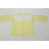 Vintage Yellow & White Crosshatch Knit Cardigan Sweater Baby Girls 12 M Unisex