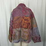 Tantrums Quilted Paisley Tapestry Art To Wear Jacket Blazer Womens L Corduroy