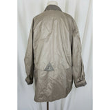 Ms. Cambridge Metallic All Weather Trench Coat Womens M Cinch Waist Cape Top Tan