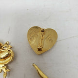 Vintage Lot of 8 Brooch Pins Birds Faux Turquoise St Labre Variety Club Japan