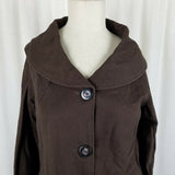 Chadwick's Chocolate Brown Blazer Jacket Womens 6 Wide Peter Pan Shawl Collar