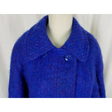 Vintage Dunderry Scotland Lager's Blue Mohair Wool Peacoat Coat Womens L CUTTER
