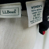 LL Bean Merino Wool Nordic Fair Isle Zip Up Cardigan Sweater Jacket Womens XS