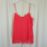 Victoria's Secret Lace Trim Accents Tank Top Cami Camisole Womens M Coral Salmon