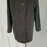 Jones New York Hooded Wool Midi Peacoat Coat Womens 6 Chocolate Brown G-III Long