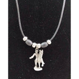 Paul Revere's Ride Pewter Silver Black Rope Bead Necklace Pendant Charm Souvenir