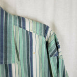 Vintage Le Jean De Marithe + Francois Girbaud Embroidered Striped Shirt Mens XL