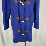 Vintage Talbots Petites Toggle Closure Wool Duffel Peacoat Coat Womens 2P Cobalt