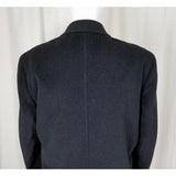 Kasper Black Mohair Wool Peacoat Overcoat Top Dress Coat Mens 38 Short Charcoal