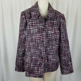 The Tog Shop Petites Woven Mottled Tweed Crosshatch Jacket Blazer Womens 18P