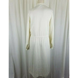 Vintage Charles Alan Pleated Shirt Coat Dress Womens S M Button Down Front Ivory