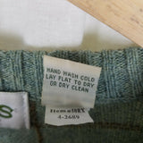 Vintage VNeck Wool Windowpane Plaid Pullover Knit Sweater Mens L Green Brown