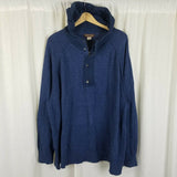 Society of One Hooded Zip Henley Pullover Sweater Mens 3XL Knit Hoodie Cotton