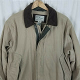 LL Bean Flannel Lined Quilted Insulated Winter Field Jacket Parka Coat Mens M