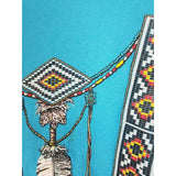 Vintage Moxie Alley Native American Travel Souvenir Tee Shirt TShirt Mens M Blue