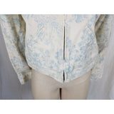 LRL Ralph Lauren Jeans Blue Floral French Toile Denim Jean Jacket Zip Womens M