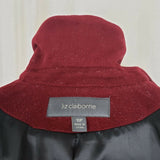 Liz Claiborne Petites Wool Cashmere 3/4 Walking Car Coat Peacoat Womens 10P Red
