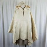 Banana Republic Hooded Wool Pullover Kangaroo Pocket Poncho Cape Womens M Ivory