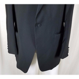 Vintage After Six Black Wool Single Button Tuxedo Suit Jacket TUX Satin Mens 43R