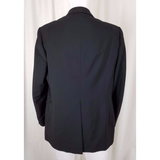 Vintage After Six Black Wool Single Button Tuxedo Suit Jacket TUX Satin Mens 43R