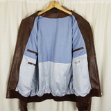 Vintage Tuttle Distinctive Sportswear Leather Cafe Bomber Jacket Mens 46 Italy