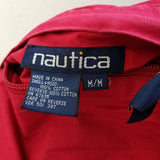 Nautica Reversible Spellout Windbreaker Jacket Mens M Racing Stripes Colorblock