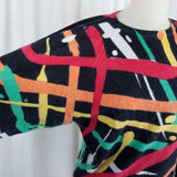 Vintage 80s 90s Kenar Wool Angora Graphic Abstract Loud Knit Sweater Womens M HK