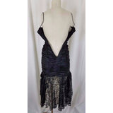 Vintage Gunne Sax Jessica McClintock Black Lace Ruched Wiggle Dress Women 5 Goth