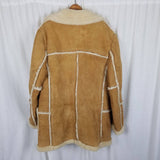 Vintage Sears The Leather Shop Shearling Suede Western Peacoat Mens 44 Tall USA