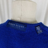 Karen Scott Cobalt Blue Boiled Wool Heavyweight Sweater Cardigan Jacket Women PM