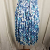 Vintage Wilshire of Boston Blue Floral Twirl Day Dress Womens XS S 40s 50s MCM