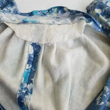 Vintage Wilshire of Boston Blue Floral Twirl Day Dress Womens XS S 40s 50s MCM