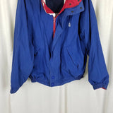 Nautica Reversible Spellout Windbreaker Jacket Mens M Racing Stripes Colorblock