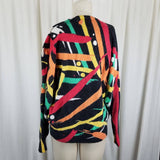Vintage 80s 90s Kenar Wool Angora Graphic Abstract Loud Knit Sweater Womens M HK