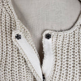 Eddie Bauer Striped Fisherman Ribbed Snap Cardigan Knit Sweater Jacket Women XLT